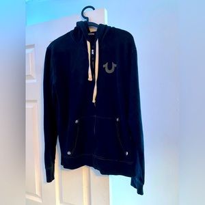 True Religion Black Zip Up Hoodie